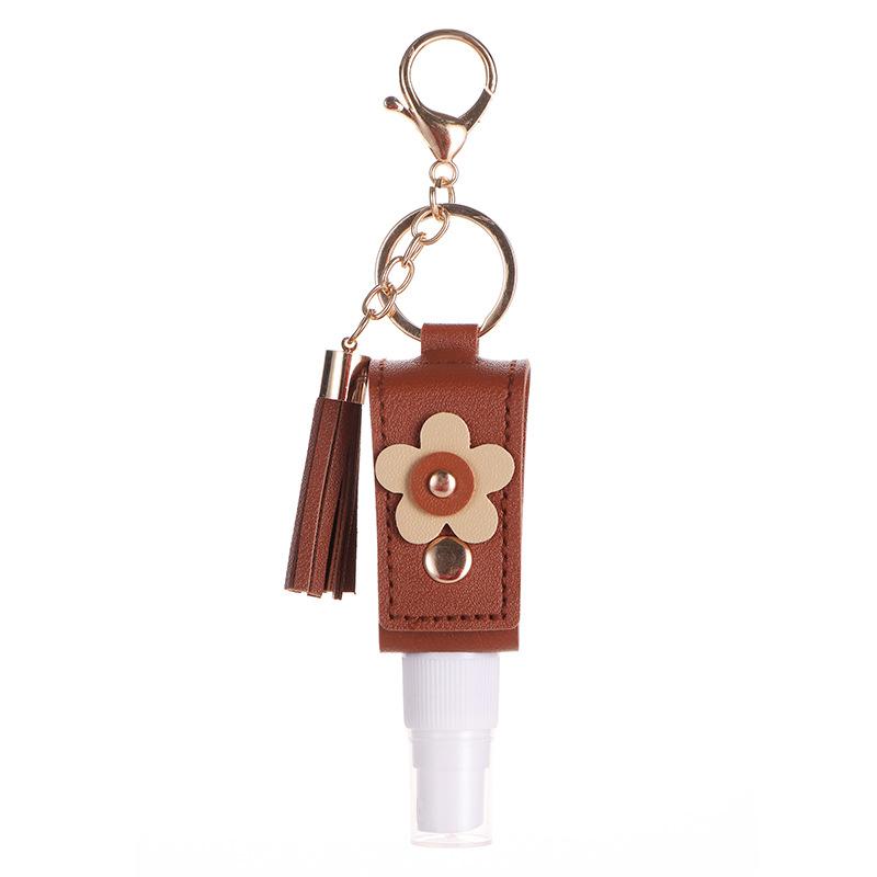 30Ml Empty Alcohol Spray Bottle Spray Type Sub-Bottling Hand Sanitizer Bottle Keychain Holder Portable Toner Tassel Leather Case