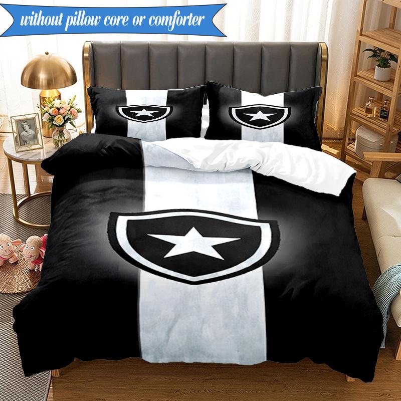 3PCS Shield With Star Emblem Printed Soft Bedding Set,Including 1pc Duvet Cover And 2pcs Pillowcases Perfect for Bedroom, Dormitory, Fan Gift