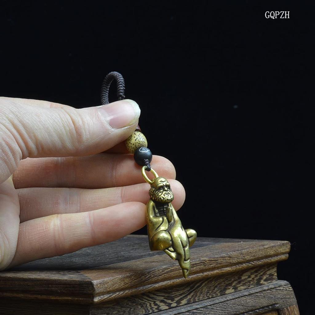 Mini Cute Daruma Daishi Seated Statue Brass Daruma Statue Small Traditional Craft Prosperity of Money Luck Feng Shui Daruma God Statue Buddhist