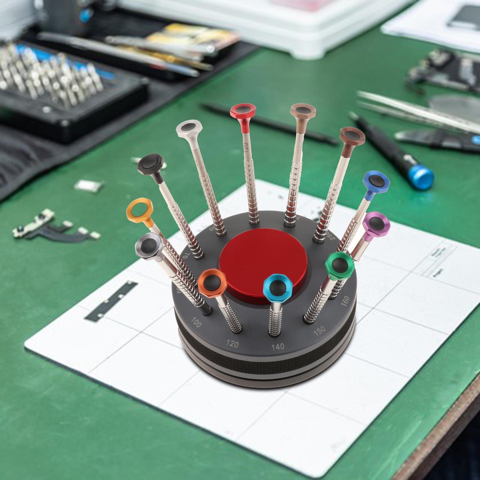 

Watch Screwdrivers Set 360° Rotatable Multipurpose Ergonomic Watchmakers Repair Silver Base