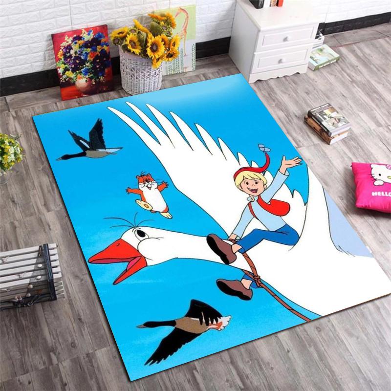 Vintage Swan Princess Art Print Area Rug Non Slip Soft Floor Mat for Bedroom Living Room Nursery Home Decor Gift