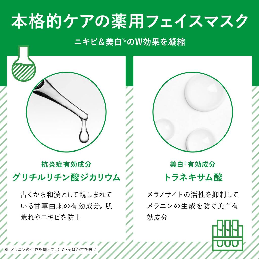 LuLuLun Medicated Whitening Acne Face 1 Mask X 4 Packs [Quasi-drug] Mask,