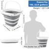 10L Collapsible Bucket for Cleaning, Portable Ice Bucket Water Pail for Space Saving, Foldable Sand Buckets with Handles for House Bathroom, Plastic