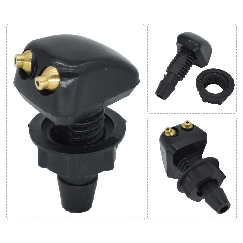 2x Universal Front Windshield Washer Wiper Nozzle Sprayer Sprinkler Water Spout Outlet For Toyota Mazda Hyundai
