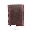 Handmade PoP Up Card Holder Genuine Leather Credit Card and Money Clips Case RFID Blocking Minimalist Wallet with Compartment for Notes