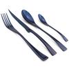 Food Tableware 24Pcs Rainbow Dinnerware 18/10 Stainless Steel Flatware Set Steak Knife Fork Spoon Teaspoon Cutlery Set