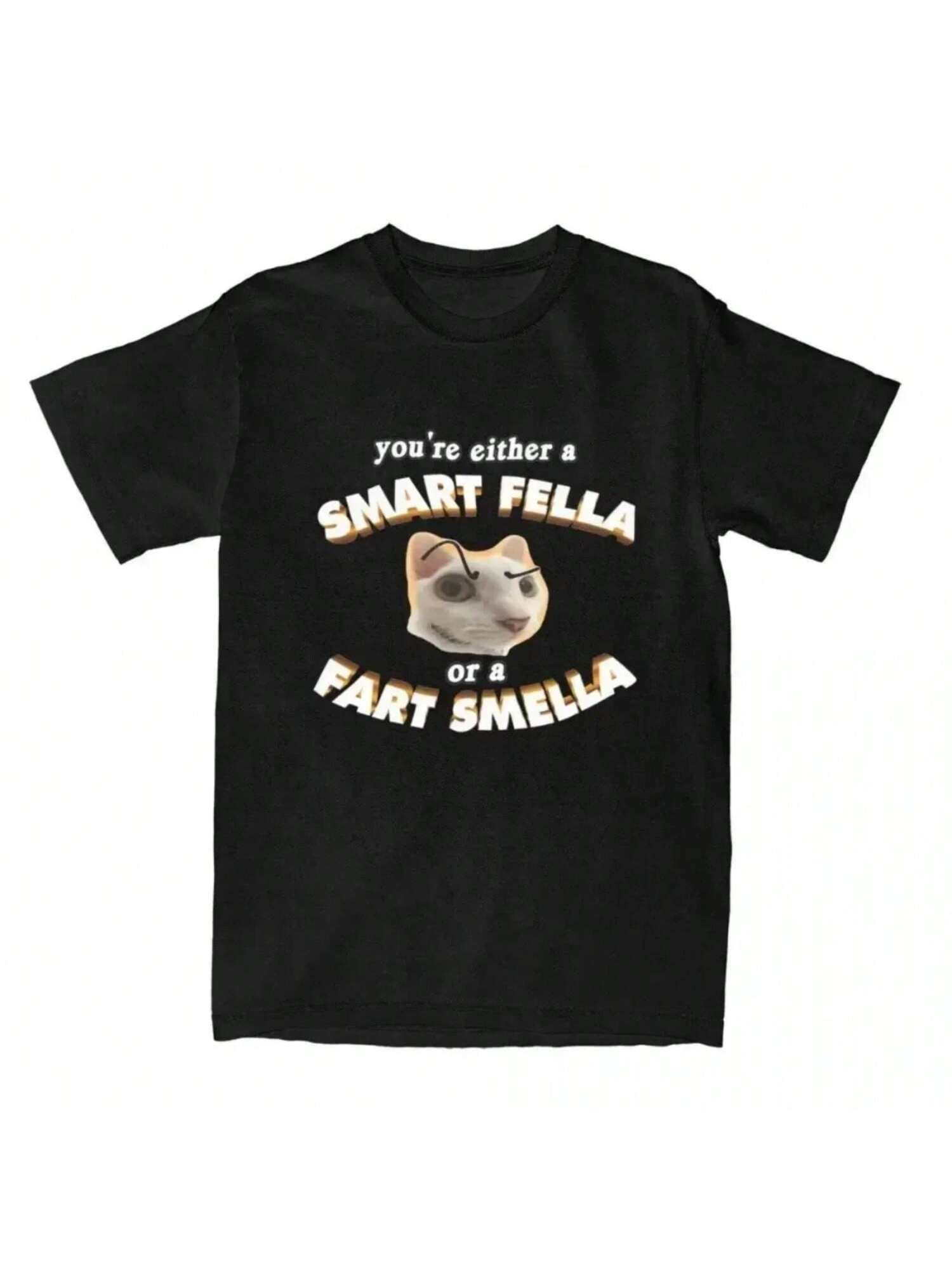 Funny Meme T Shirts You re A Smart Fella Or A Fart Smella Tee Shirt Novelty Womes T-Shirt Clothing Summer S разноцветный