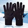1 Pair Unisex Gloves Fleece Lined Touch Screen Windproof Solid Color Waterproof Cycling Fishing Skiing Gloves for Outdoor