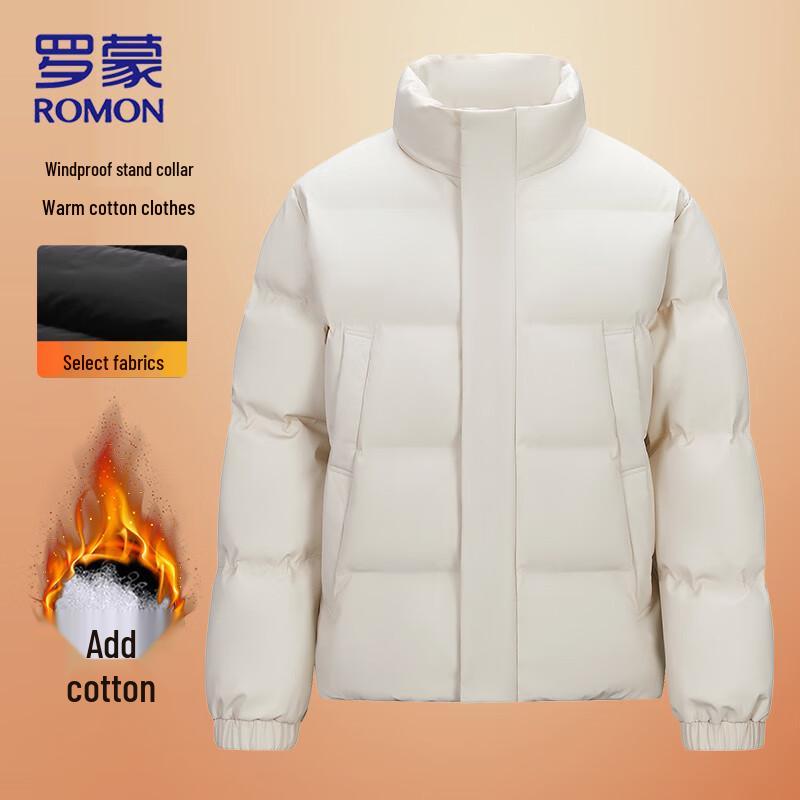 ROMON Men's Stand Collar Thick Padded Jacket