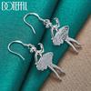 925 Sterling Silver Dancing Girl Pendant Earrings Fashionable Wedding Jewelry