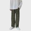 Herren Kord Plaid Lässige Weitbein Hose - Hong Kong Stil, Trendy, Locker sitzend, Gerade Bein Hose