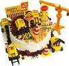 25Pcs Construction Cake Topper Excavator Tower Cupcake Topper Bulldozer Backhoe Traffic Road Sign Cake Decor Vehicles Decoration