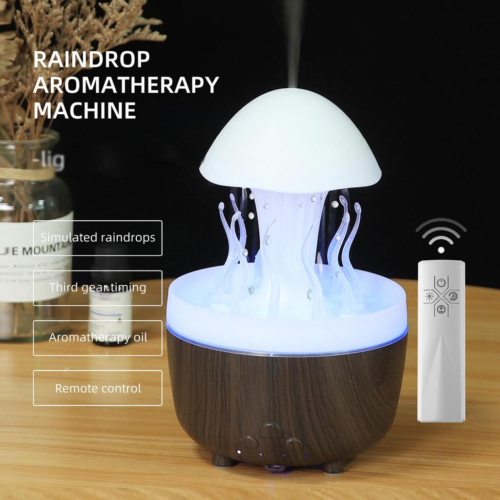 Remote-Controlled Rotating Jellyfish Light Humidifier & Essential Oil Diffuser with Seven-Color LED