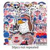 50 Photos of American Independence Day Graffiti Personalized Creative Decoration Mobile Phone Case Water Cup Suitcase Stickers Waterproof