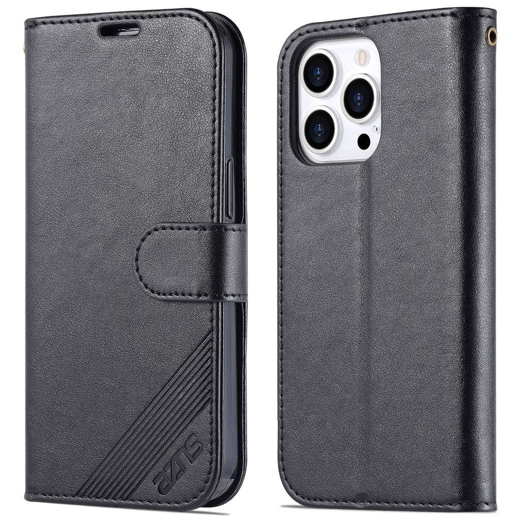 For iPhone 16 Pro Stand Case Anti-Drop PU Leather Wallet Phone Cover