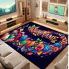 Floral Garden Theme Crystal Velvet Floor Rug Personalized Custom Name Text Warm Carpet Home Decoration