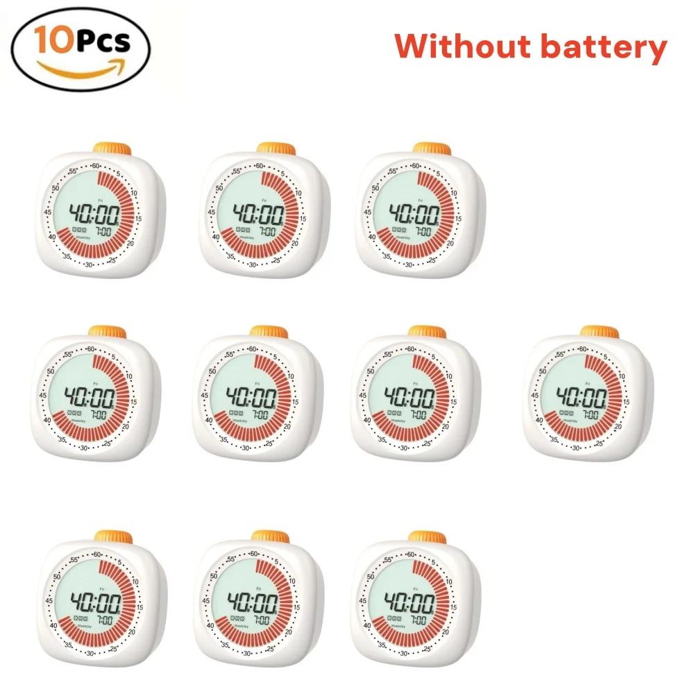 Pomodoro Digital Visual Timer with 3 Alarm Clock, All In One 60min Study Kitchen Shower Blacknight Cute Timer, Time Manager Tool