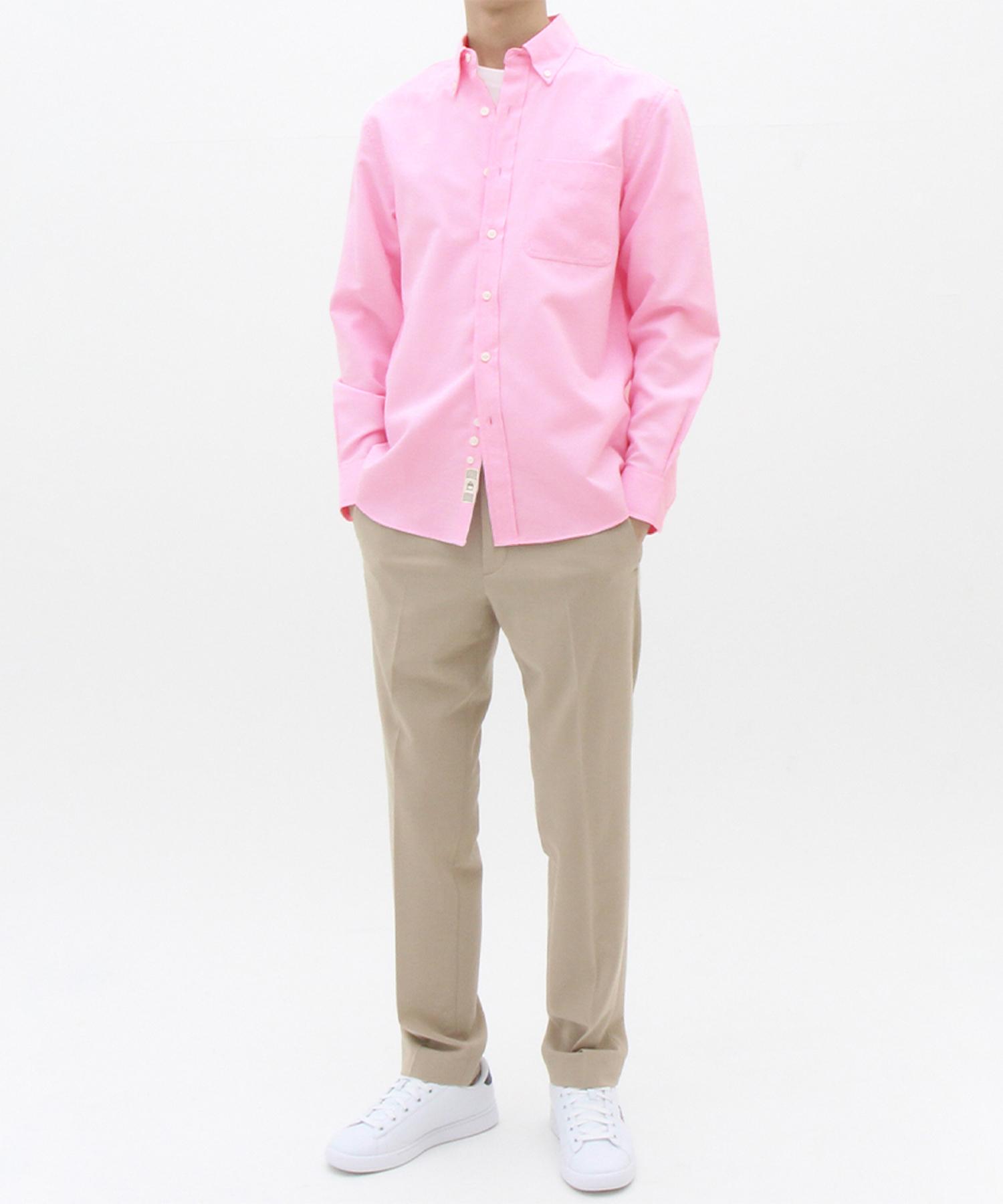 The Shirt Studio Pink Loose Fit Cotton Blend Oxford Button-Down Shirt 100