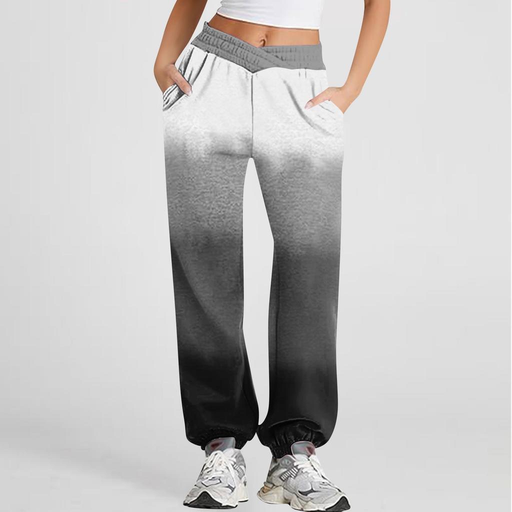 Damen Casual Fashion Bedruckte Jogginghose Jogginghose Hose Elastische Taille Kordelzug Hose