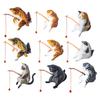 Cat Fishing Figurine Mini Resin Cute Cat Statue Miniature Fish Tank Landscaping Aquarium Decor for Fairy Garden Home Decor