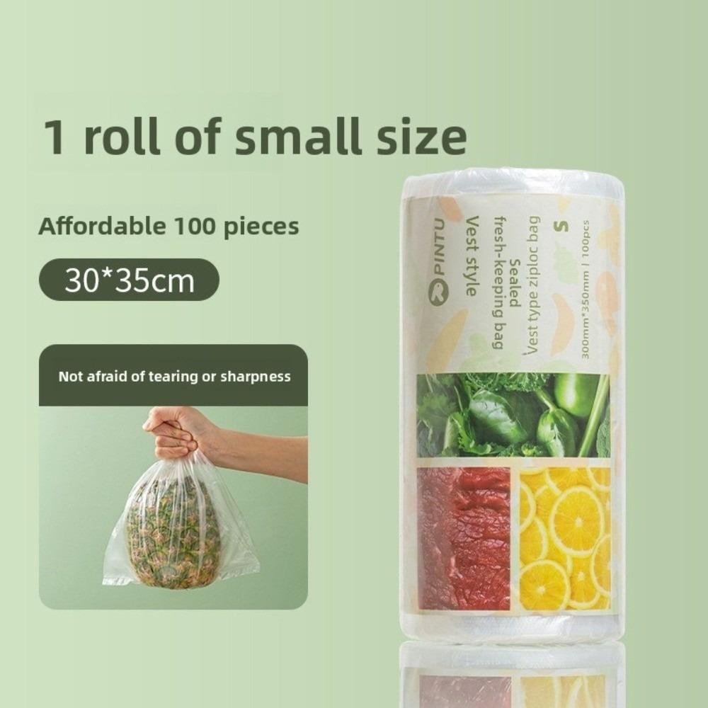

100pcs/roll Disposable Food Grade Storage Bag Disposable Storage Bag Refrigerator Use 30*35cm