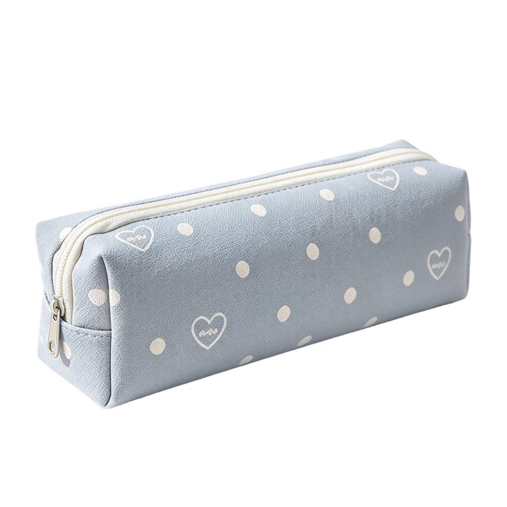 Rabbit Floral Polka-Dot Print Pencil Pouch Zipper Closure Stationery Storage Bag Pen Bag  Students