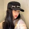 Black Trendy Vintage Bowknot Duckbill Hat For Women Perfect For Casual Spring Summer Outings