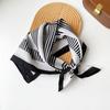Geometric simple small square scarf silk scarf high-end silk scarf belt fart curtain decoration Korean small scarf neck protection