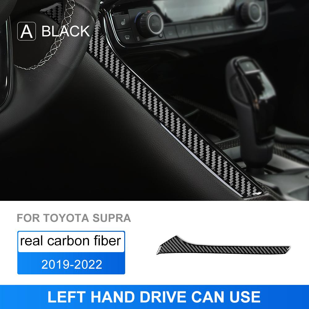 Real Carbon Fiber Sticker For Toyota Supra GR A90 A91 MK5 -  2024 2025 Car Gear Side Strip Interior Trim Accessories