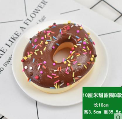 10CM Artificial Donut Food Chocolate Cake Sweet Roll Artificial Mini Squishy Donut Simulation Model Photography Decoration Props Round-shaped Donut