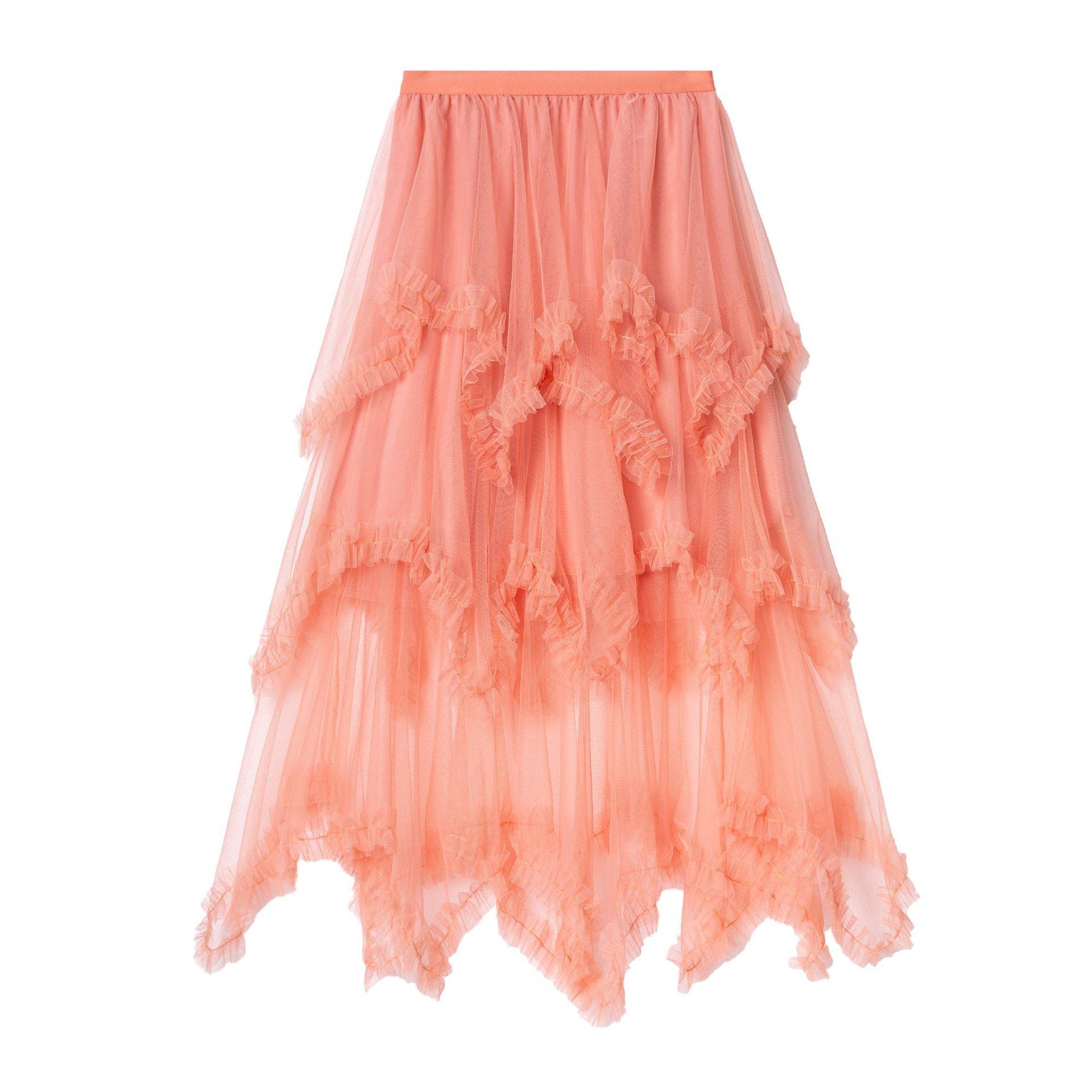 

Юбка-торт с неровной кромкой и грибком, средняя и длинная, высокая талия, пышная юбка-шарф, длинная юбка average size