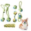 Dog Chew Teeth Clean Toys Interactive Cotton Rope Knot Toy Ball For Dogs Double-Pull Rope Teething Knot Ball Pet Companion Toys