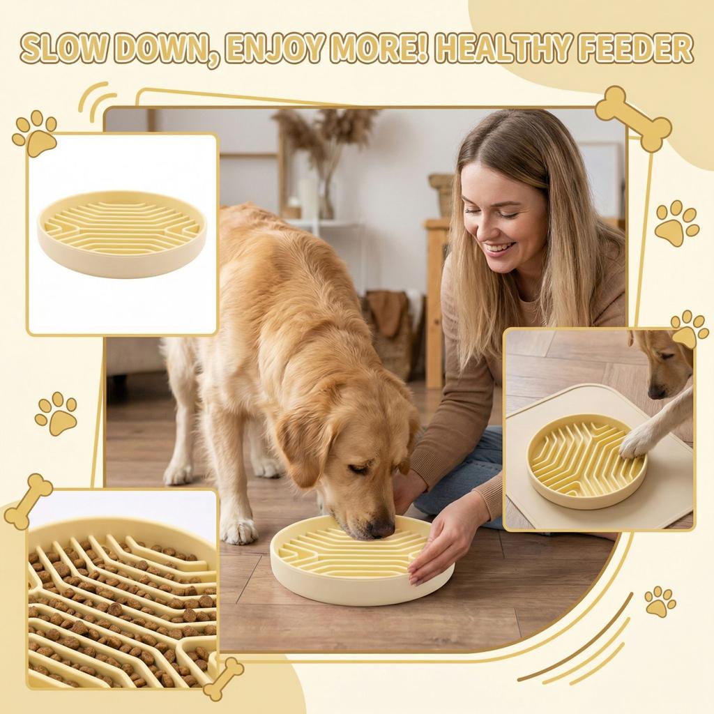 Pet Slow Eating Bowl Dog Silicone Food Bowl Dog Bowl  Dog Meal Basin