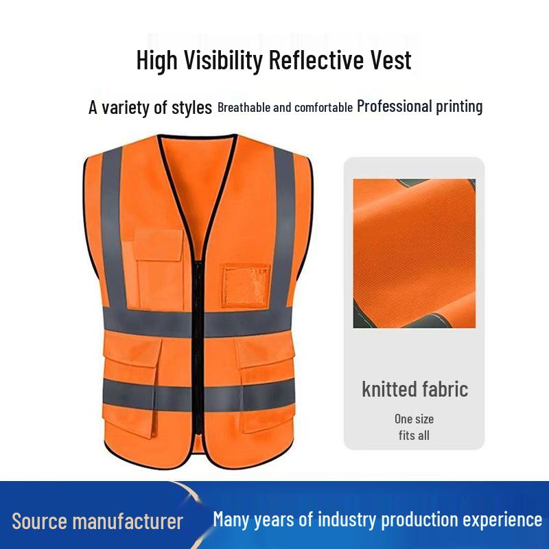Reflective Logo Safety Vest - Breathable Summer Construction & Volunteer Gear