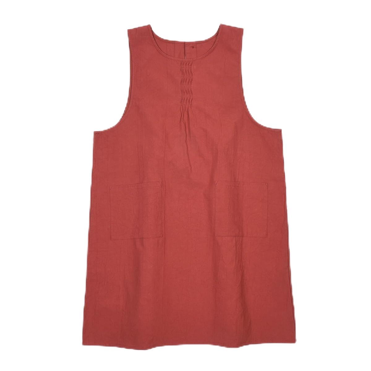 

Sewing Washer Pintuck [Kusuguru Japan] Apron, Apron, K103-16, Red, M-L