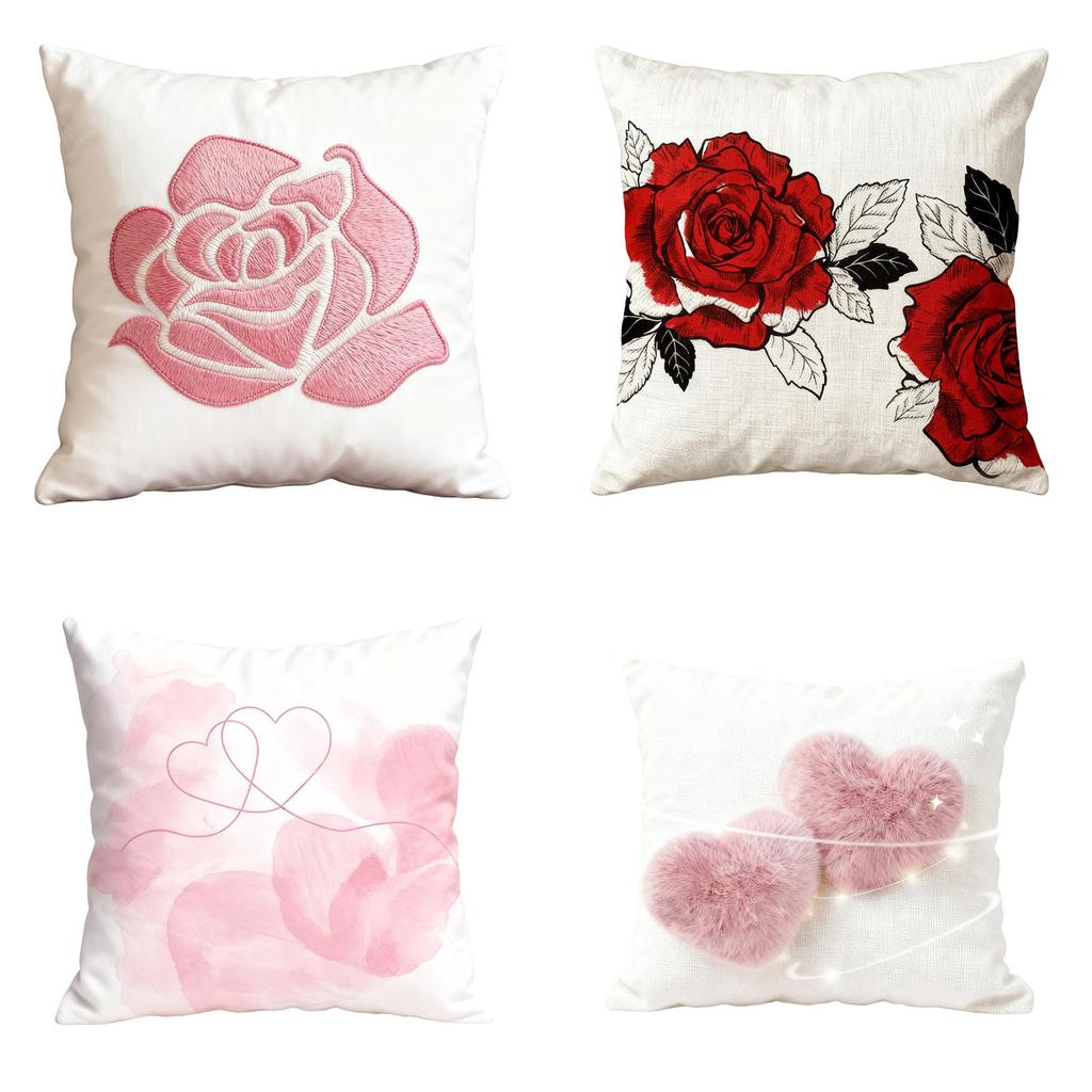 New Chinese Style Heart Decor Cushion Cover With Plush Material For Living Room Gift