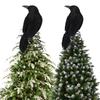 Simulation Black Crow with Flexible Spring Base Halloween Black Crow Props Simulation Fake Bird Ghost Festival Halloween Decor