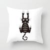 Skull Cat Black  Home Decor Cushion Cover Naughty  Sofa Car Decoration 45x45cm Pillowcase Square Polyester