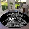 Viking Raven Round Area Rug,Carpet Rug for Living Room Bedroom Sofa Playroom Decor,Non-slip Floor Mat