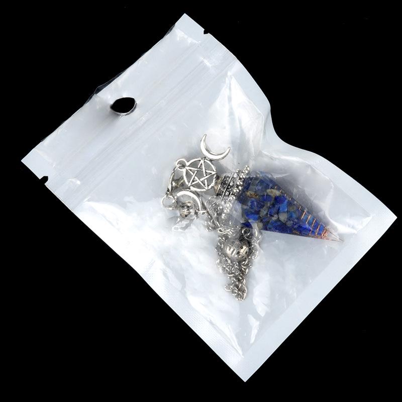 1690 Three-Phase Moon Seven Chakra Stone Resin Hexagonal Crystal Pendant Pendulum Cross-Border Jewelry