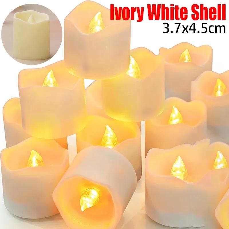 LED Electronic Candle Lights Wave-side Flameless Tea Light Button Battery Candles Lamp for Wedding Halloween Christmas Decor