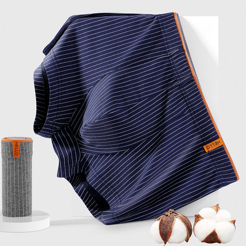 4pcs Men's Underwear Flat Leg Pants Mid Waist Plus Size Four Corner Pants Breathable Linear Shorts Boxer Brief