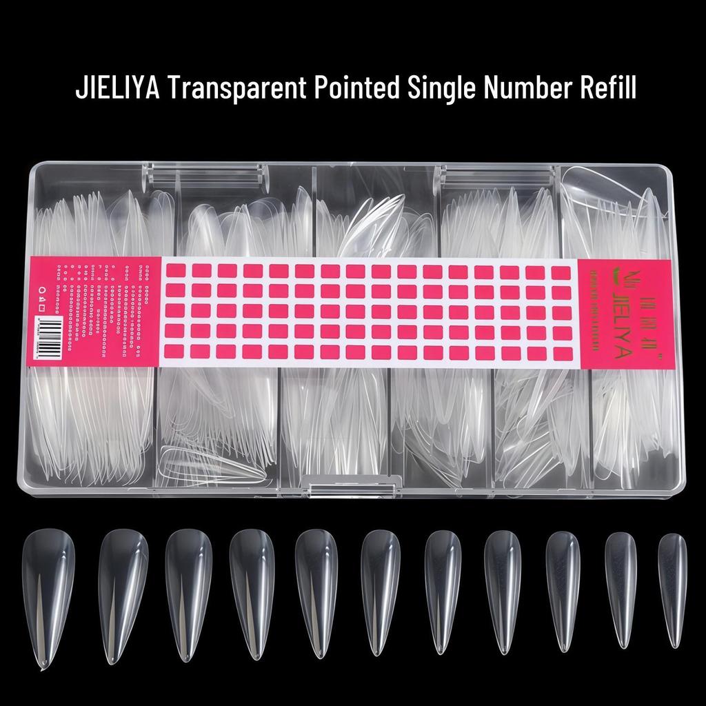 Jieliya Transparent Seamless Dual-Use Nail Tips - 50 Piece Pack