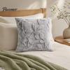 Anti-static Pillowcase Plush Jacquard Pillow Cover, 3D Embossed Solid Color Cushion Case, 17.7 x17.7 Inch Anti-Static Soft Throw Modern Cozy
