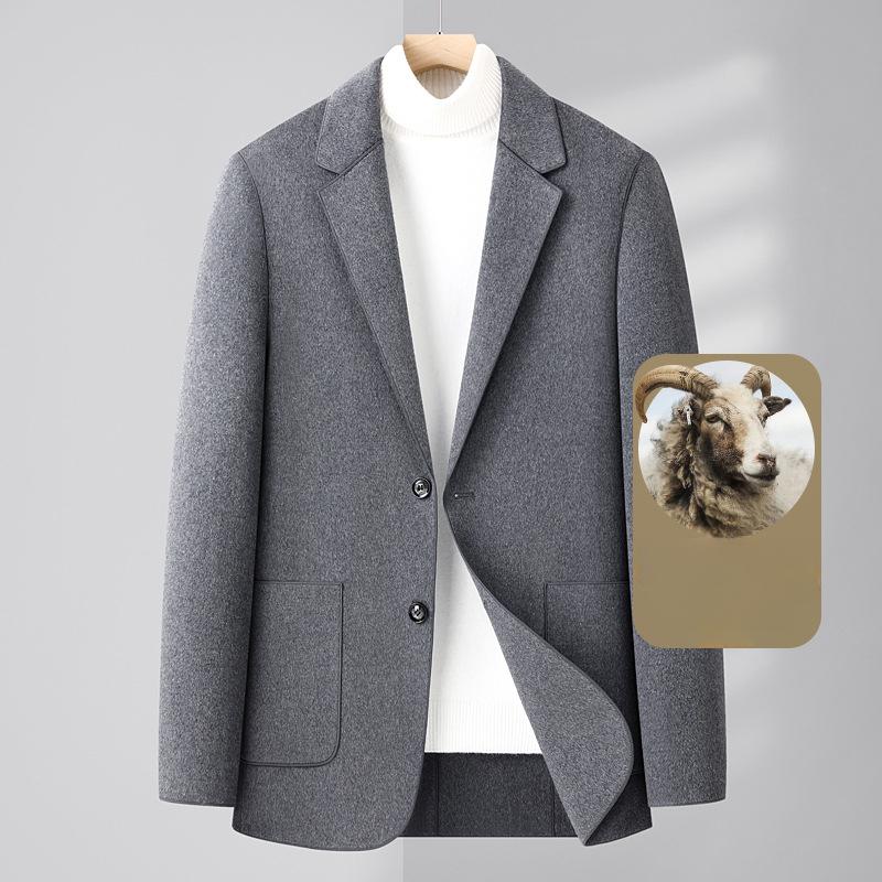 

Осенне-зимний новый двусторонний шерстяной костюм мужской шерстяной костюм мужской кашемировый маленький костюм пиджак из низи мужская одежда 4XL