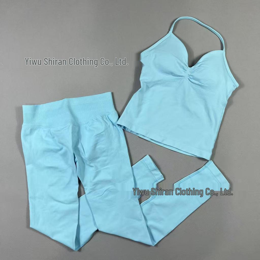 TK Sports Fitness Set: Back-Beauty Halter Tank & Longline Strappy Yoga Wear