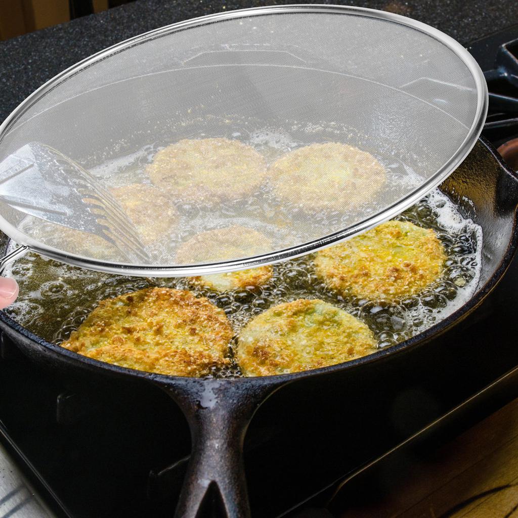 Cooking 3Pcs Frying Stainless Steel Anti Splatter Guard Oil Net Grease Splatter Screen Pan Mesh Guard Screen Splash Cover set
