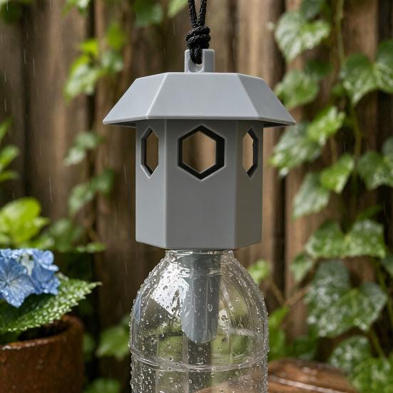 huaqianguhh Outdoor Wasp Trap, Hanging Yellow Jacket Fits Most Plastic Bottles, Reusable Non-Toxic Hornet Catcher for Garden Backyard (Bottle