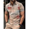 Mens Oversized Retro American Style Polo Shirt With 3D Digital Print Pique Cotton Breathable Comfortable Casual Wear