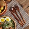 Sklisikkert servise i tre med lang håndtak skje Spisepinner Gaffelsett Ramen-servisesett i japansk stil for hjemmekjøkkenbestikk